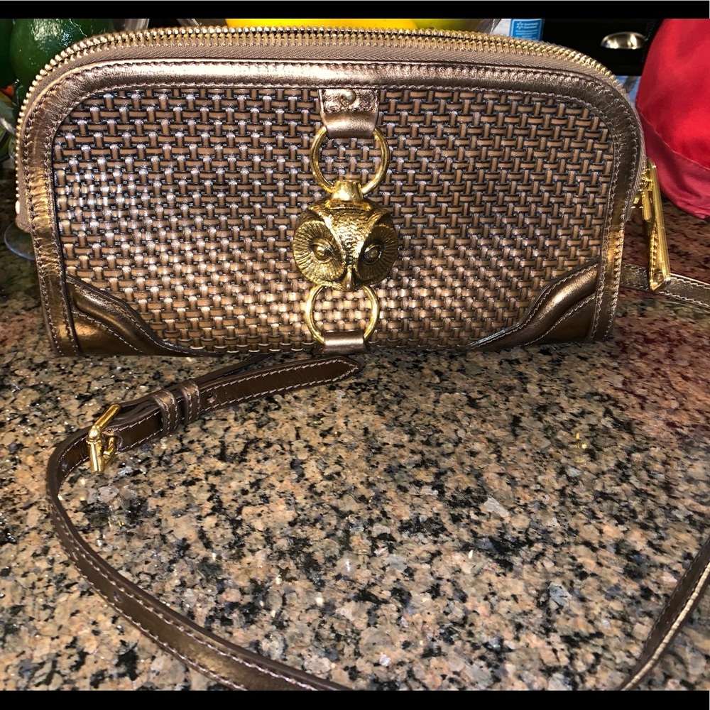 Burberry “Alma” Metallic Gold Owl Bag